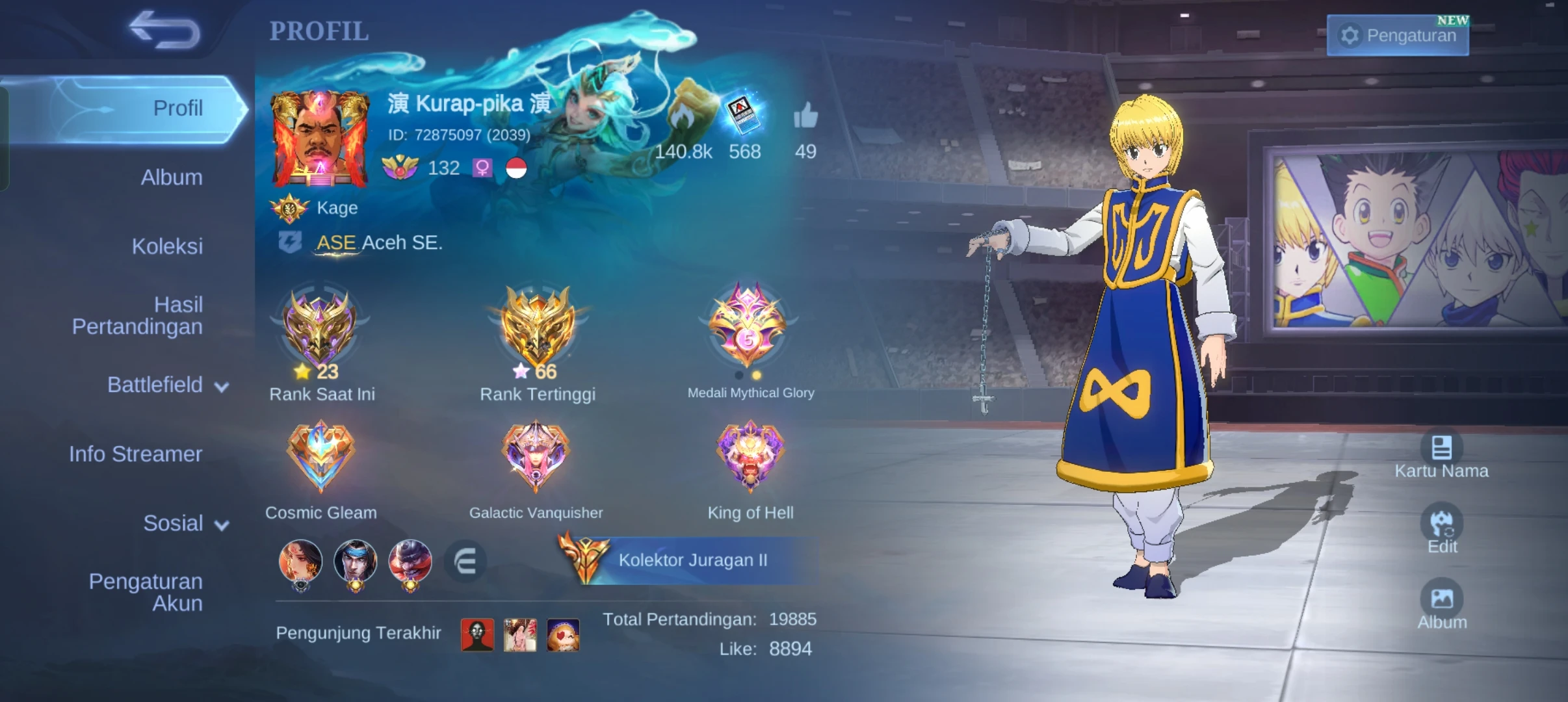 Mobile legend account